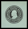 USA Scott # U 442, 1915-32 4c Franklin, Scott Die U92, black on blue, Die 1 - Mint Cut Square