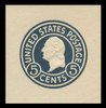 USA Scott # U 443, 1915-32 5c Washington, Scott Die U93, blue on white, Die 1 - Mint Cut Square