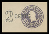 USA Scott # U 446a, 1920-1 2c on 3c (U436b) Washington, dark violet on white, Die 5 - Mint Cut Square