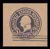 USA Scott # U 450, 1920-1 2c on 3c (U438) Washington, dark violet on blue, Die 1 - Mint Cut Square