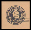 USA Scott # U 450a, 1920-1 2c on 3c (U438a) Washington, dark violet on blue, Die 5 - Mint Cut Square
