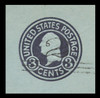 USA Scott # U 451b, 1920-1 2c on 3c (U438b) Washington, dark violet on blue, Die 5 - Mint Cut Square