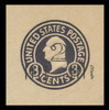 USA Scott # U 458a, 1920-1 2c on 3c (U436b) Washington, dark violet on white, Die 5 - Mint Cut Square