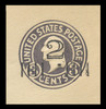 USA Scott # U 458b, 1920-1 2c on 3c (U436c) Washington, dark violet on white, Die 6 - Mint Cut Square