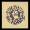 USA Scott # U 459, 1920-1 2c on 3c (U437c) Washington, dark violet on amber, Die 6 - Mint Cut Square