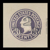 USA Scott # U 468b, 1920-1 2c on 3c (U436c) Washington, dark violet on white, Die 6 - Mint Cut Square