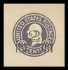 USA Scott # U 468c, 1920-1 2c on 3c (U436d) Washington, dark violet on white, Die 7 - Mint Cut Square