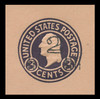 USA Scott # U 470b, 1920-1 2c on 3c (U438b) Washington, dark violet on oriental buff, Die 6 - Mint Cut Square