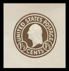 USA Scott # U 481, 1925 1½c Washington, Scott Die U93, brown on white, Die 1 - Mint Cut Square