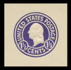 USA Scott # U 481b, 1925 1½c Washington, Scott Die U93, purple (error) on white, Die 1 - Mint Cut Square