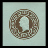 USA Scott # U 483, 1925 1½c Washington, Scott Die U93, brown on blue, Die 1 - Mint Cut Square
