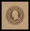 USA Scott # U 485, 1925 1½c Washington, Scott Die U93, brown on manila, Die 1 - Mint Cut Square