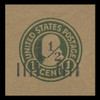 USA Scott # U 500, 1925 1½c on 1c (U428) Franklin, green on unglazed brown, Die 1 - Mint Cut Square (See Warranty)