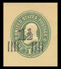 USA Scott # U 508, 1925 1½c on 1c (U353) Franklin, green on amber - Mint Cut Square