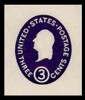 USA Scott # U 534a, 1950 3c Washington, Die 1 - Mint Cut Square