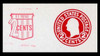 USA Scott # U 537b, 1958 2c (U429h) + 2c Washington, Die 9 - Mint Cut Square