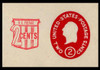 USA Scott # U 538c, 1958 2c (U533c) + 2c Washington, Die 4 - Mint Cut Square