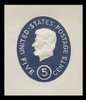 USA Scott # U 544d 1962 5c Lincoln, Die 3 with Albino Impression of 5c (U536) Error - Mint Cut Square