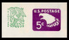 USA Scott # U 553a, 1968 5c (U550a) + 1c Eagle - Tagged - Mint Cut Square