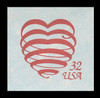 USA Scott # U 637 1995 32c Spiral Heart - Mint Cut Square