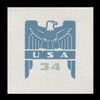USA Scott # U 646B 2001 34c Federal Eagle - Blue and Grey - Mint Cut Square