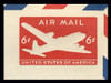 USA Scott # UC 18a 1950 6c DC-4 Skymaster, Type 2 - Border d(4) - Mint Cut Square (See Warranty)