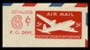 USA Scott # UC 20 1951 6c (Lined) on 5c (UC15) DC-4 Skymaster, Die 2 Border b(2) - Mint Cut Square (See Warranty)