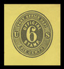 USA Scott # UO  12 1874 6c Large "6", black on lemon - Mint Cut Square