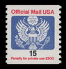 USA Scott # O 138A, 1988 15c Official Mail Eagle Coil