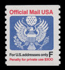 USA Scott # O 144, 1991 (29c) "For USA Addresses Only F" Official Mail Eagle Coil