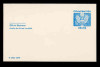 U.S. Scott # UZ 03, 1985 14c Official Mail, white on blue - Mint Postal Card