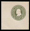 USA Scott # U 420d, 1915-32 1c Franklin, Scott Die U92, green on white, Die 5 - Mint Full Corner