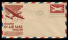 U.S. Scott #UC18 6c DC-4 Skymaster Envelope First Day Cover.  Anderson cachet, RED variety.