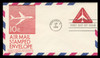 U.S. Scott #UC40 10c Jet in Triangle Envelope First Day Cover.  Anderson cachet, RED variety.