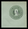 USA Scott # U 498b, 1925 1½c on 1c (U423b) Franklin, green on blue, Die 3 - Mint Full Corner