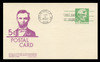 U.S. Scott #UX55 5c Abraham Lincoln Postal Card First Day Cover.  Anderson cachet, VIOLET variety.