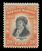 SAN MARINO Scott #  173, 1935 20c Melchiorre Delfico, orange