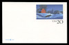 U.S. Scott # UX 241FM, 1996 20c Winter Scene - Mint Postal Card, FLUORESCENT (Medium Bright) PAPER (See Warranty)