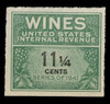 U.S. Scott #RE124, 1942 11 1/4c Wine Stamp