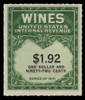 U.S. Scott #RE152, 1942 $1.92 Wine Stamp