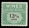U.S. Scott #RE185, 1951 13 2/5c Wine Stamp