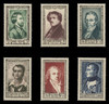 FRANCE Scott # B 258-63, 1951 Famous Frenchmen (Set of 6)