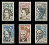 FRANCE Scott # B 359-64, 1962 Famous Frenchmen (Set of 6)