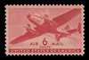U.S. Scott # C  25, 1941 6c Twin Motored Transport Plane, carmine