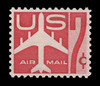 U.S. Scott # C  60, 1960 7c Jet Airliner, red