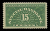 U.S. Scott # QE 2, 1928 15c Special Handling, Yellow Green - Wet Printing