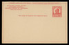 U.S. Scott # UY 12-Red/Carmine on Buff, 1926 3c McKinley - Mint Message-Reply Card - FOLDED