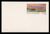 U.S. Scott # UY 39D, 1988 15c America the Beautiful - Buffalo & Prairie - Mint Message-Reply Card, DULL PAPER - FOLDED