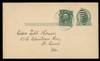 U.S. Scott # UX  27 aW/UPSS #S37ACREAMW, 1914 1c Thomas Jefferson, green on cream, Wartime Rate - Used Postal Card (See Warranty)