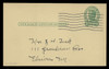 U.S. Scott # UX  28/UPSS #S40-3B, 1917 1c Abraham Lincoln, Head 3, green on buff - Used Postal Card (See Warranty)